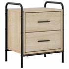 Nachtkastje Sonoma eiken 40x30x50 cm met 2 lades