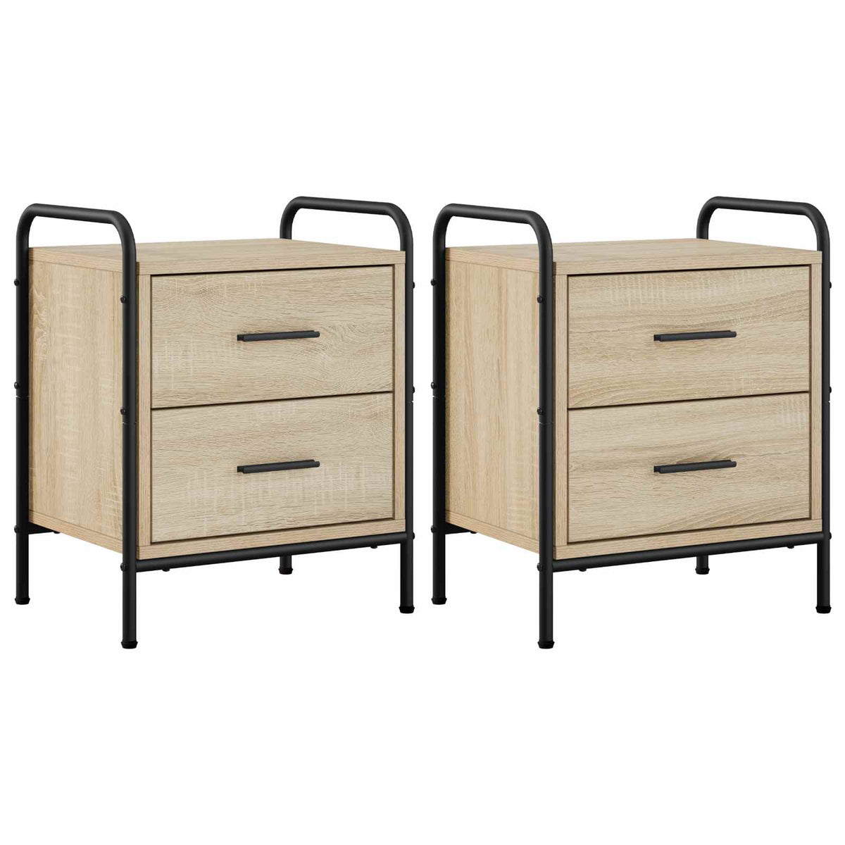 Nachtkastje 2 st Sonoma Eiken 40 x 30 x 50 cm Bewerkt hout