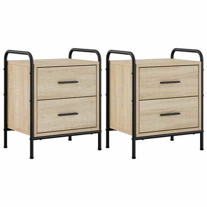 Nachtkastje 2 st Sonoma Eiken 40 x 30 x 50 cm Bewerkt hout