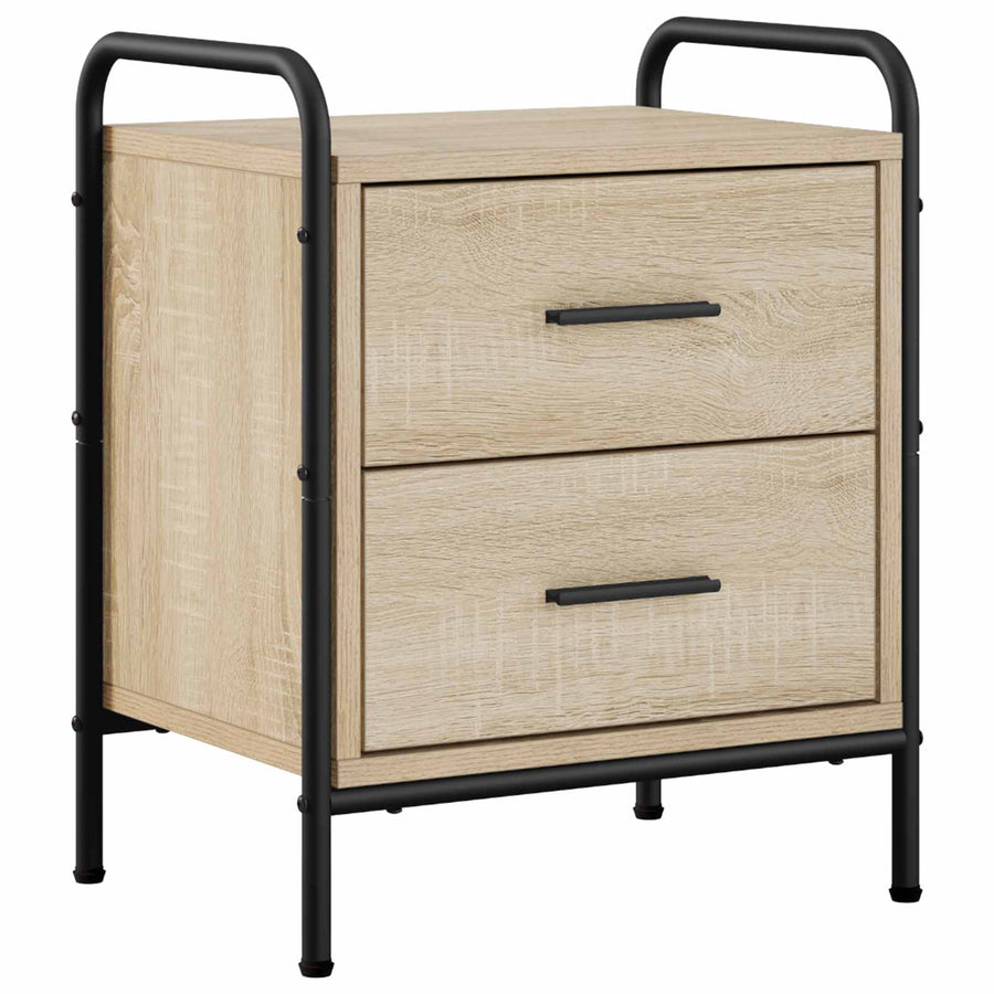 Nachtkastje 2 st Sonoma Eiken 40 x 30 x 50 cm Bewerkt hout