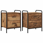 Nachtkastje 2 stuks 40x30x50 cm bewerkt hout