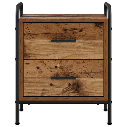 Nachtkastje 2 st Eikenhout 40 x 30 x 50 cm Bewerkt hout