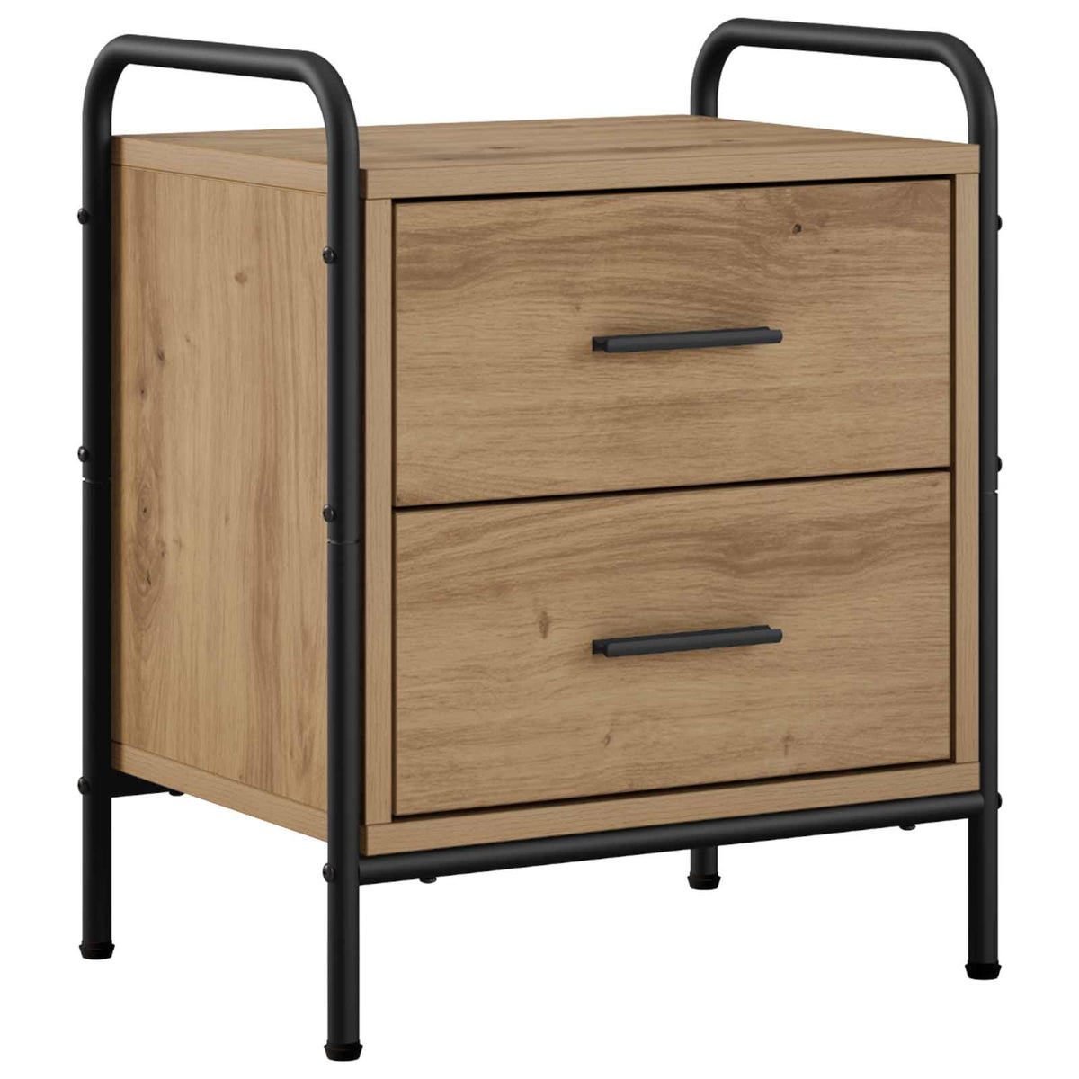 Nachtkastje Artisanaal eiken 40 x 30 x 50 cm Bewerkt hout