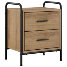 Nachtkastje Artisanaal eiken 40 x 30 x 50 cm Bewerkt hout