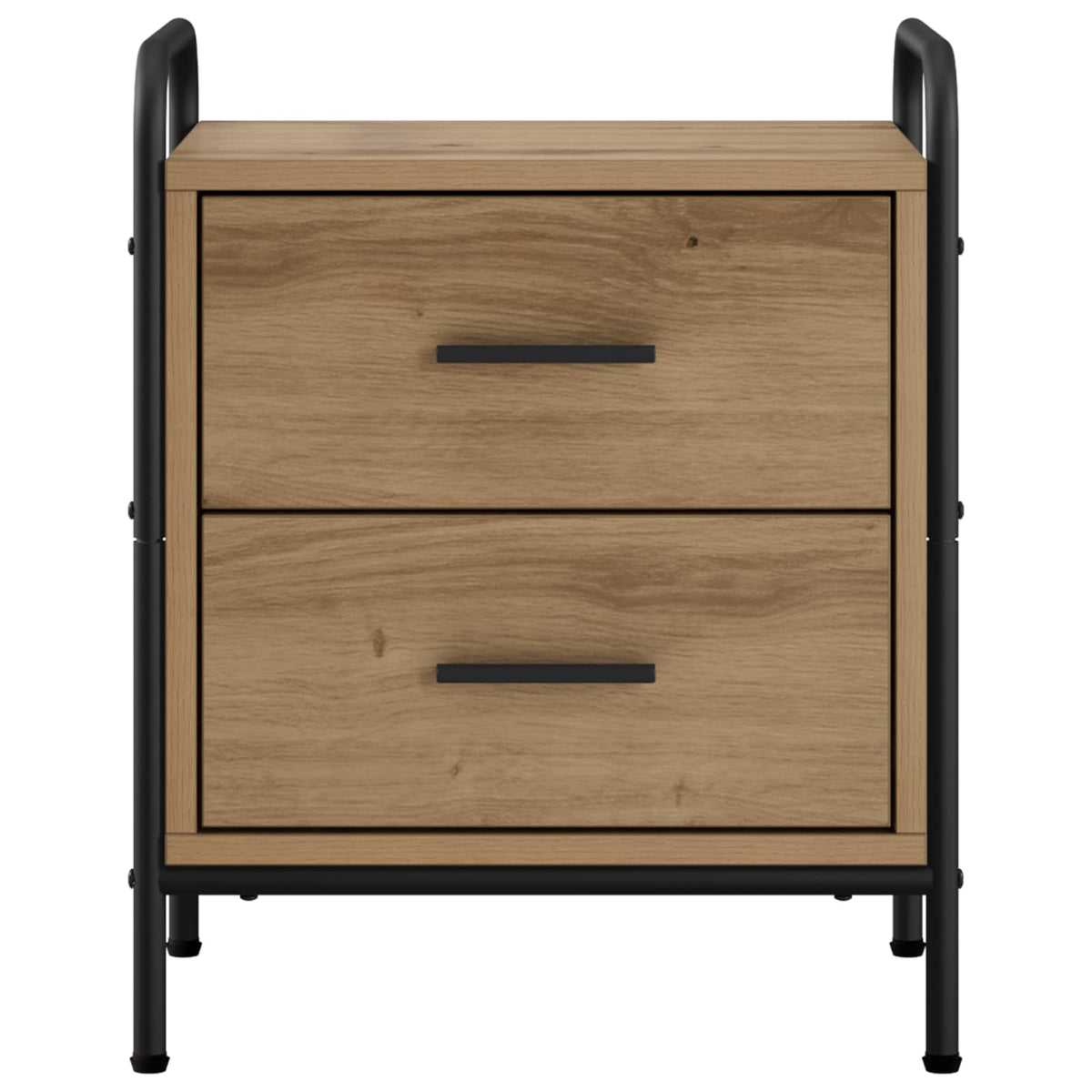 Nachtkastje Artisanaal eiken 40 x 30 x 50 cm Bewerkt hout