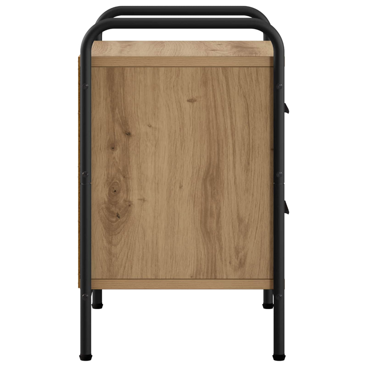 Nachtkastje Artisanaal eiken 40 x 30 x 50 cm Bewerkt hout