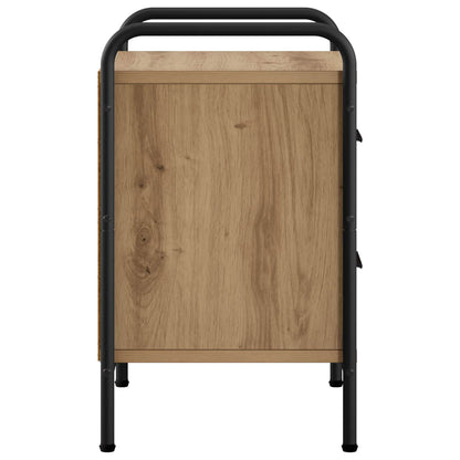 Nachtkastje Artisanaal eiken 40 x 30 x 50 cm Bewerkt hout