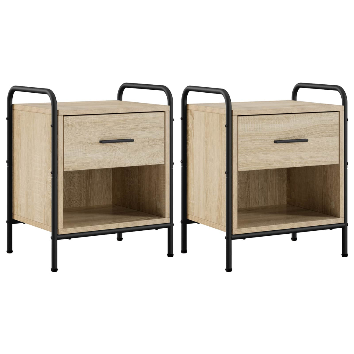 Nachtkastje 2 st Sonoma Eiken 40 x 30 x 50 cm Bewerkt hout