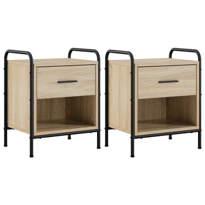 Nachtkastje 2 st Sonoma Eiken 40 x 30 x 50 cm Bewerkt hout