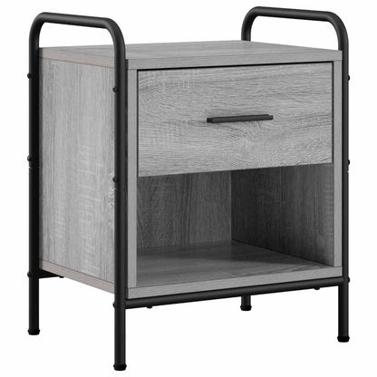 Nachtkastje 2 st Grijs Sonoma 40 x 30 x 50 cm Bewerkt hout