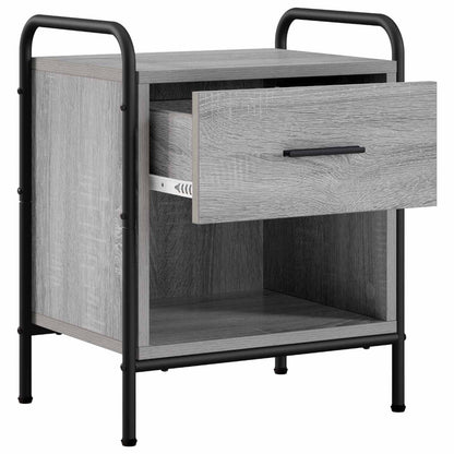 Nachtkastje 2 st Grijs Sonoma 40 x 30 x 50 cm Bewerkt hout