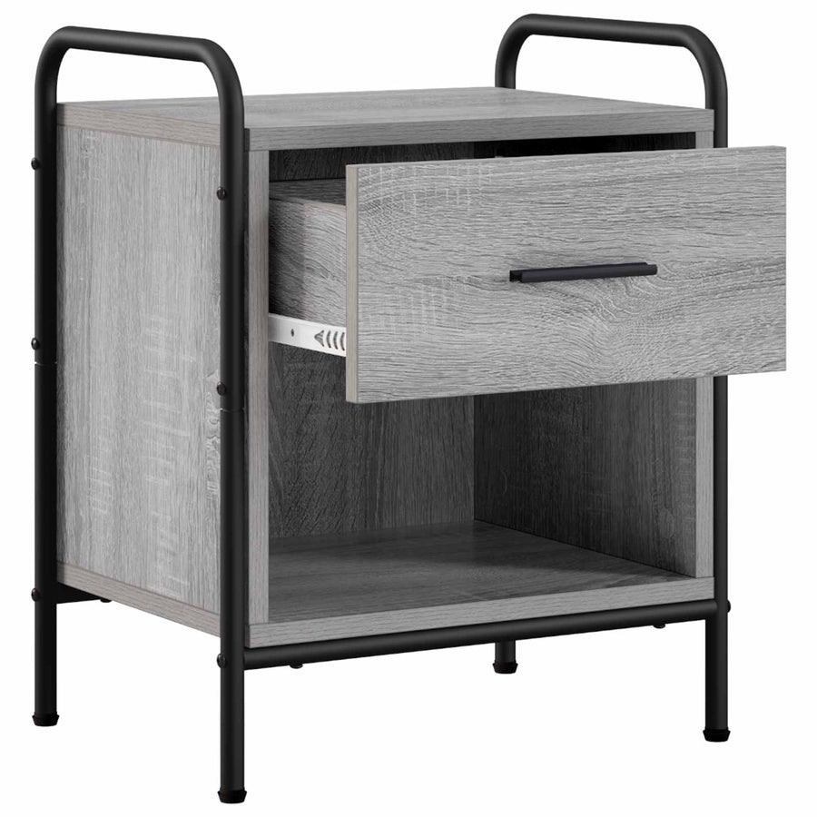Nachtkastje 2 st Grijs Sonoma 40 x 30 x 50 cm Bewerkt hout
