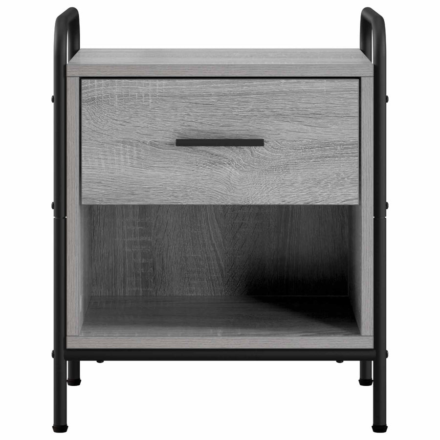 Nachtkastje 2 st Grijs Sonoma 40 x 30 x 50 cm Bewerkt hout