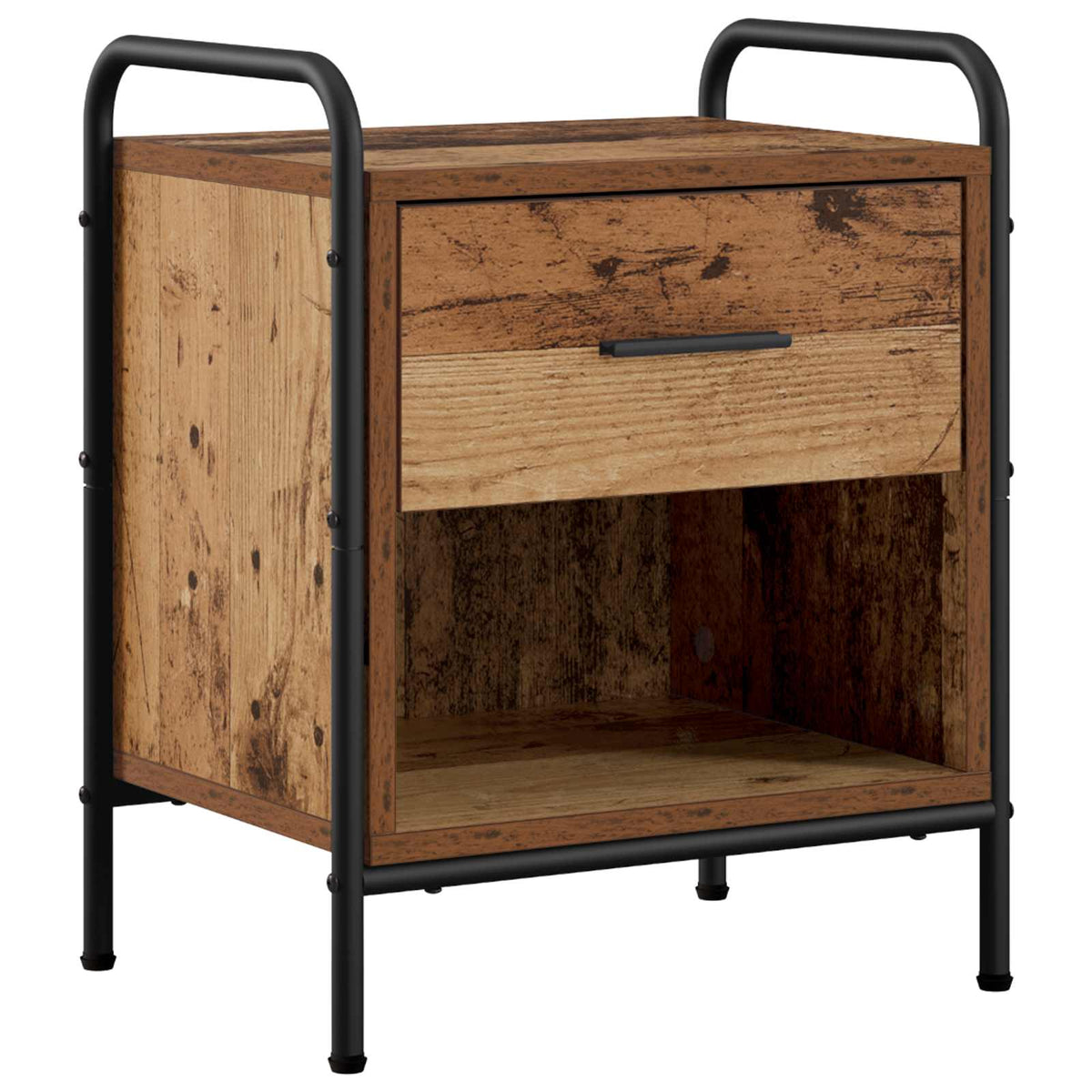 Nachtkastje Oud hout 40 x 30 x 50 cm Bewerkt hout