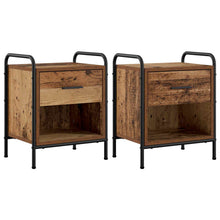 Nachtkastje 2 st Oud hout 40 x 30 x 50 cm Bewerkt hout