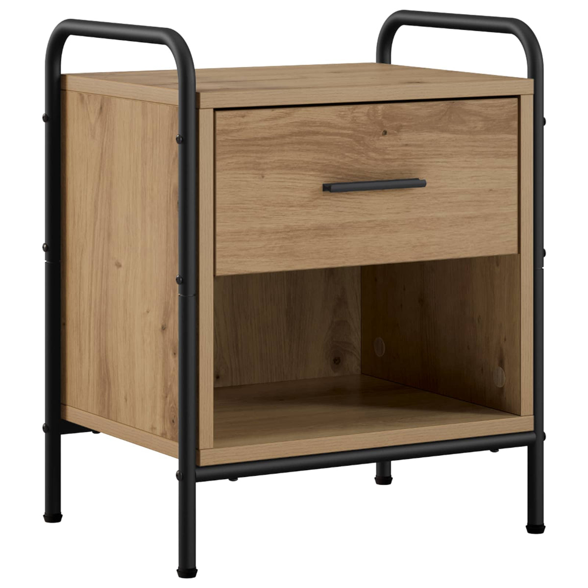 Nachtkastje Artisanaal eiken 40 x 30 x 50 cm Bewerkt hout