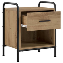 Nachtkastje Artisanaal eiken 40 x 30 x 50 cm Bewerkt hout