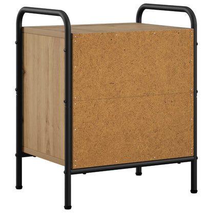Nachtkastje Artisanaal eiken 40 x 30 x 50 cm Bewerkt hout