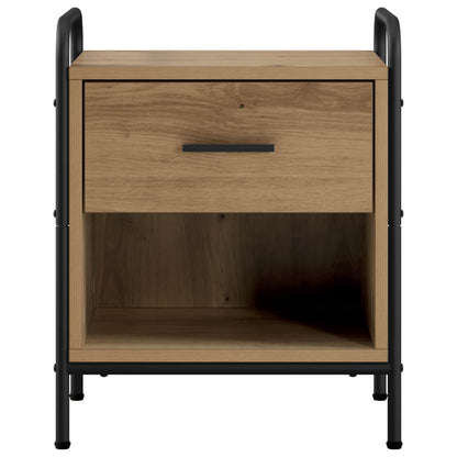 Nachtkastje Artisanaal eiken 40 x 30 x 50 cm Bewerkt hout