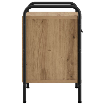 Nachtkastje Artisanaal eiken 40 x 30 x 50 cm Bewerkt hout