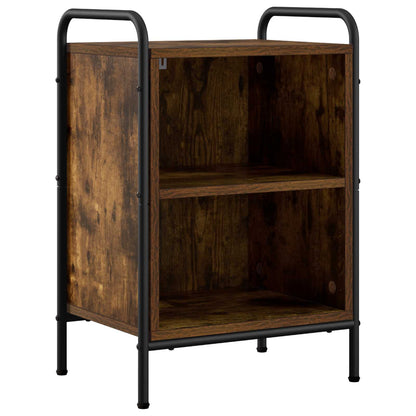 Nachtkastje 2 st Gerookt eiken 40 x 30 x 60 cm Bewerkt hout