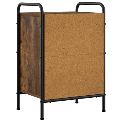 Nachtkastje 2 st Gerookt eiken 40 x 30 x 60 cm Bewerkt hout