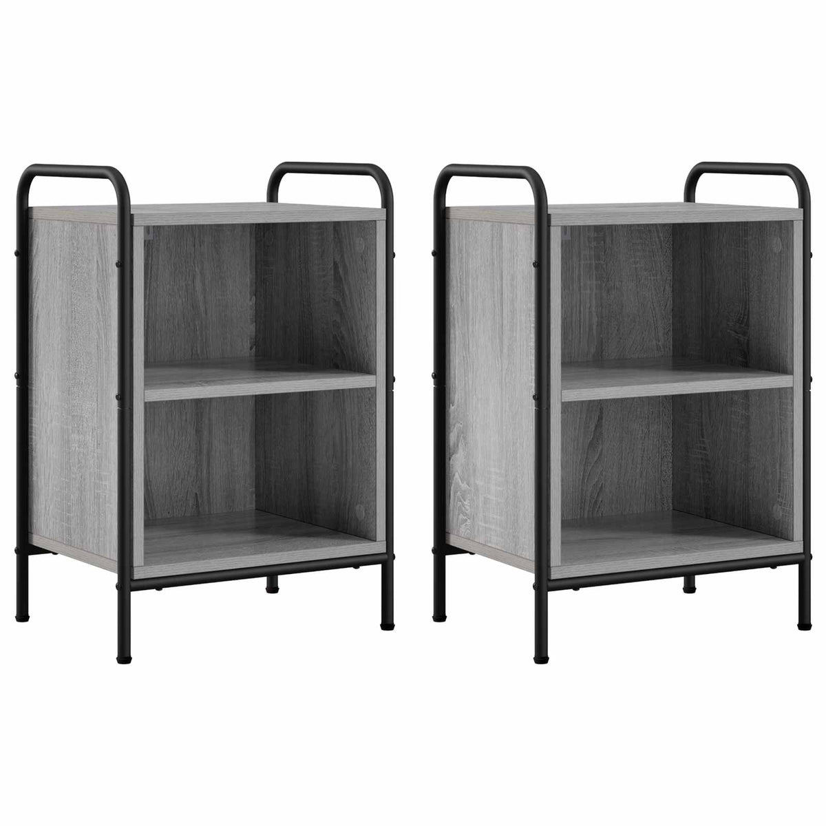 Nachtkastje 2 st Grijs Sonoma 40 x 30 x 60 cm Bewerkt hout