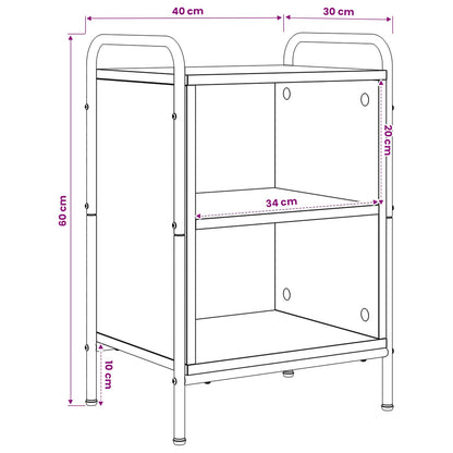 Nachtkastje 2 st Grijs Sonoma 40 x 30 x 60 cm Bewerkt hout
