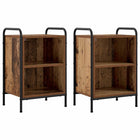 Nachtkastjes 2 st oud hout 40x30x60 cm