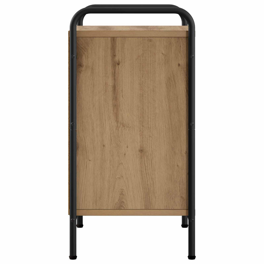 Nachtkastje Artisanaal eiken 40 x 30 x 60 cm Bewerkt hout