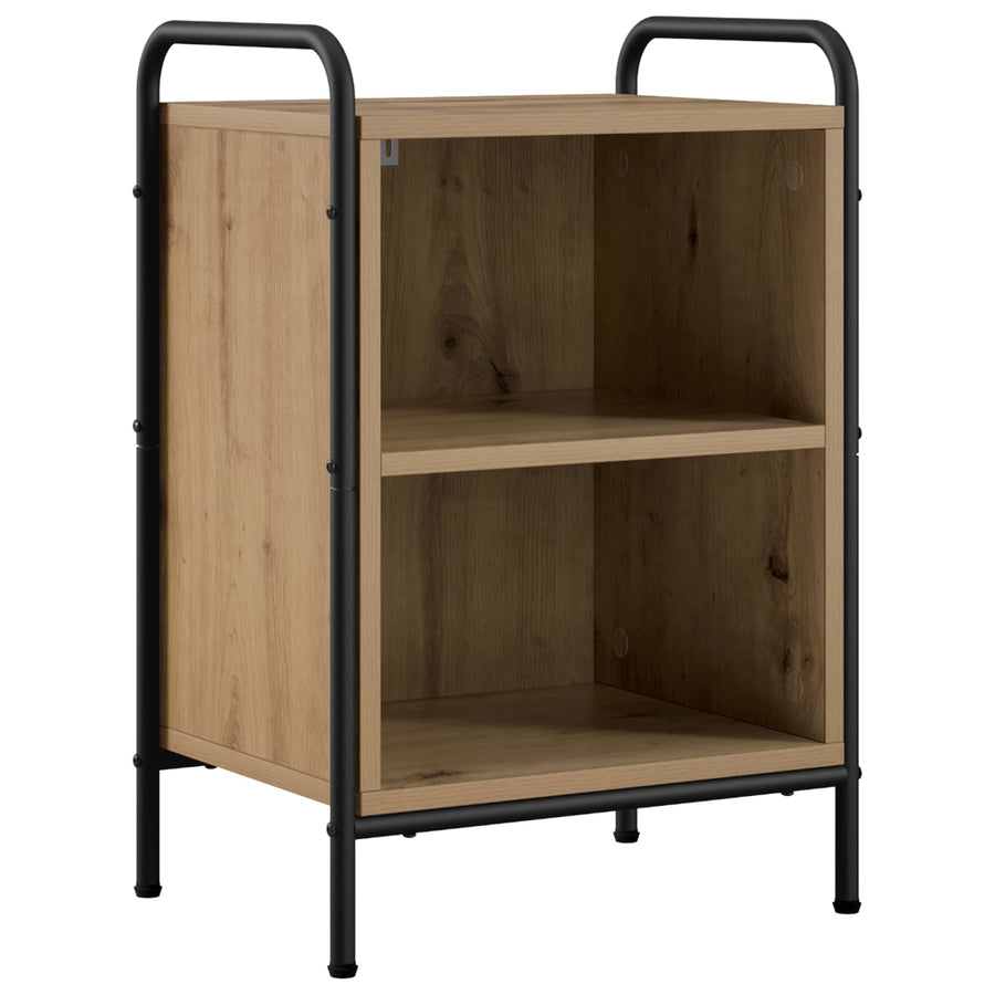 Nachtkastje 2 st Artisanaal eiken 40 x 30 x 60 cm Bewerkt hout