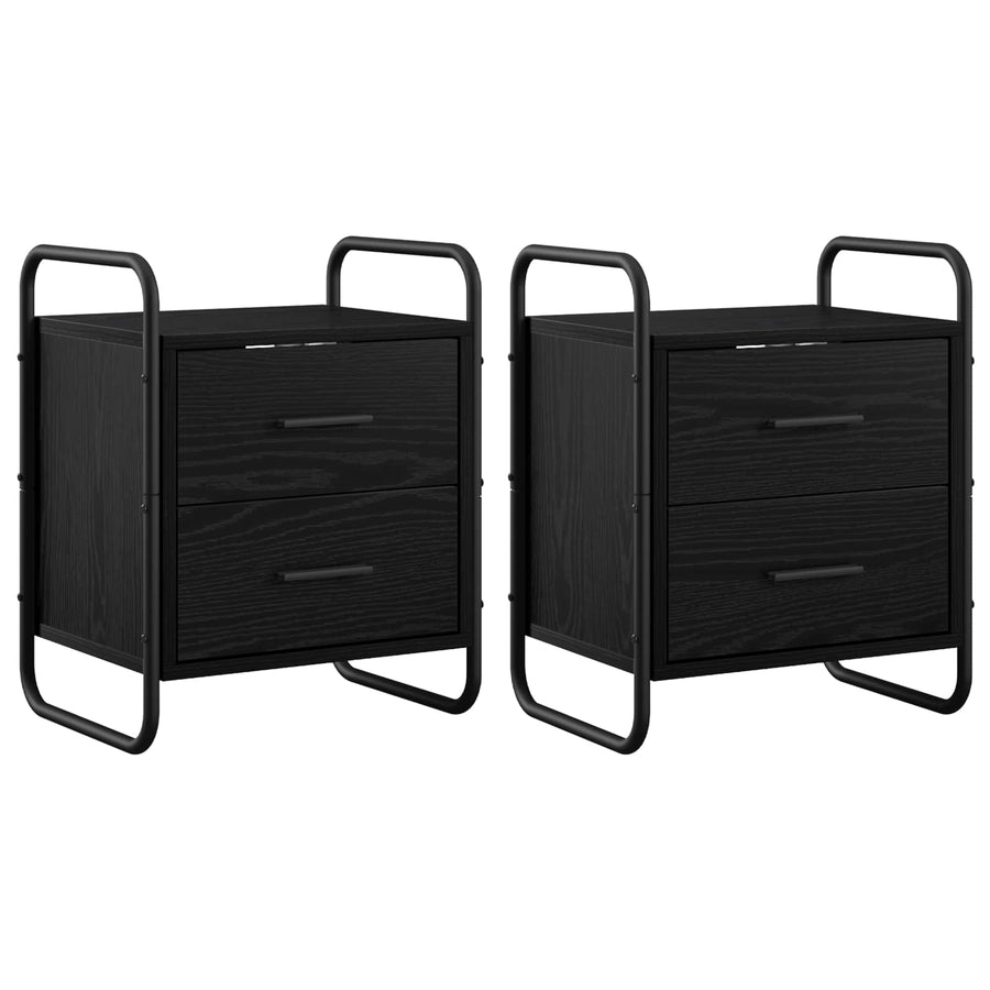 Hangend nachtkastje 2 st Zwart eiken 40 x 30 x 50 cm