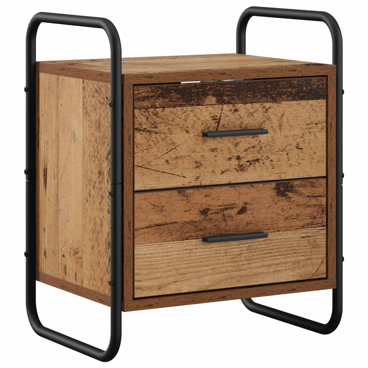 Hangend nachtkastje 2 st Oud hout 40 x 30 x 50 cm Bewerkt hout
