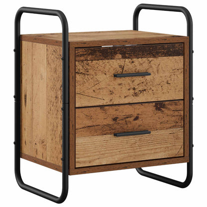 Hangend nachtkastje 2 st Oud hout 40 x 30 x 50 cm Bewerkt hout