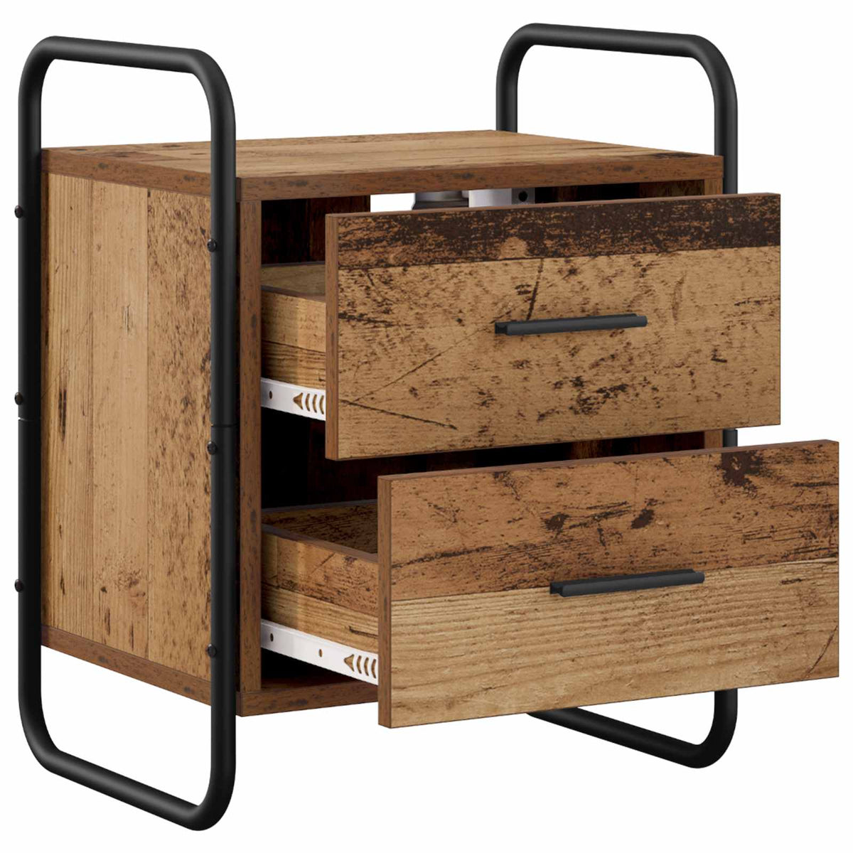 Hangend nachtkastje 2 st Oud hout 40 x 30 x 50 cm Bewerkt hout