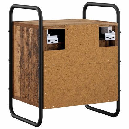 Hangend nachtkastje 2 st Oud hout 40 x 30 x 50 cm Bewerkt hout