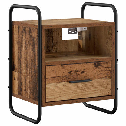 Hangend nachtkastje Oud hout 40 x 30 x 50 cm Bewerkt hout