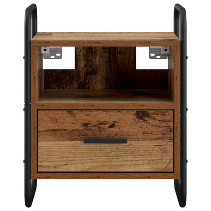 Hangend nachtkastje Oud hout 40 x 30 x 50 cm Bewerkt hout