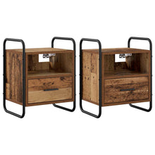Hangend nachtkastje 2 st Oud hout 40 x 30 x 50 cm Bewerkt hout