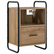 Nachtkastje 40x30x60 cm eiken bewerkt hout