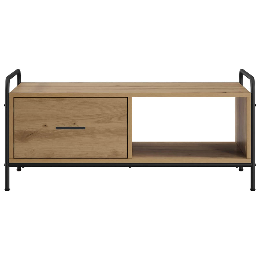 Salontafel Artisanaal eiken 90 x 49 x 41 cm Bewerkt hout