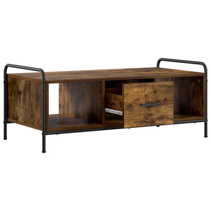Salontafel Gerookt eiken 99,5 x 49 x 41 cm Bewerkt hout