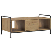 Salontafel eiken 99,5x49x41 cm metaal
