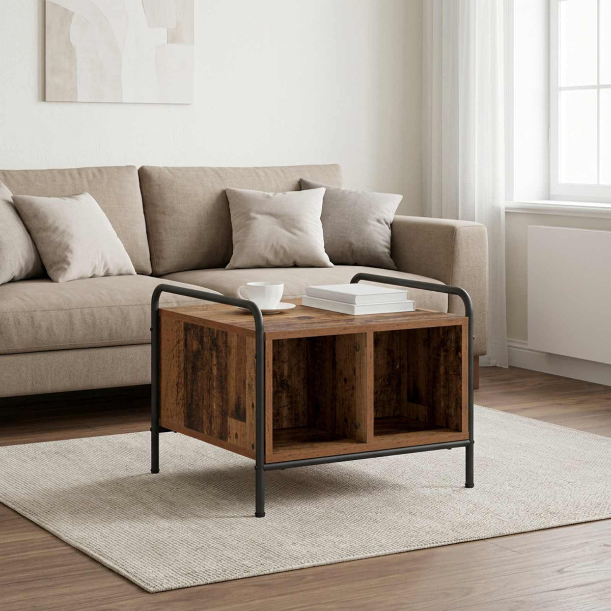 Salontafel Oud hout 50 x 49 x 41 cm Bewerkt hout