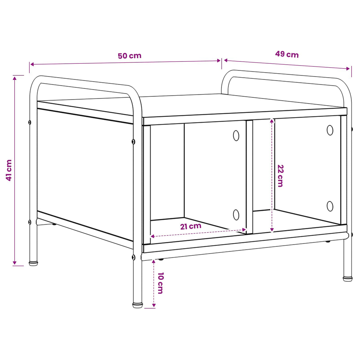 Salontafel Oud hout 50 x 49 x 41 cm Bewerkt hout