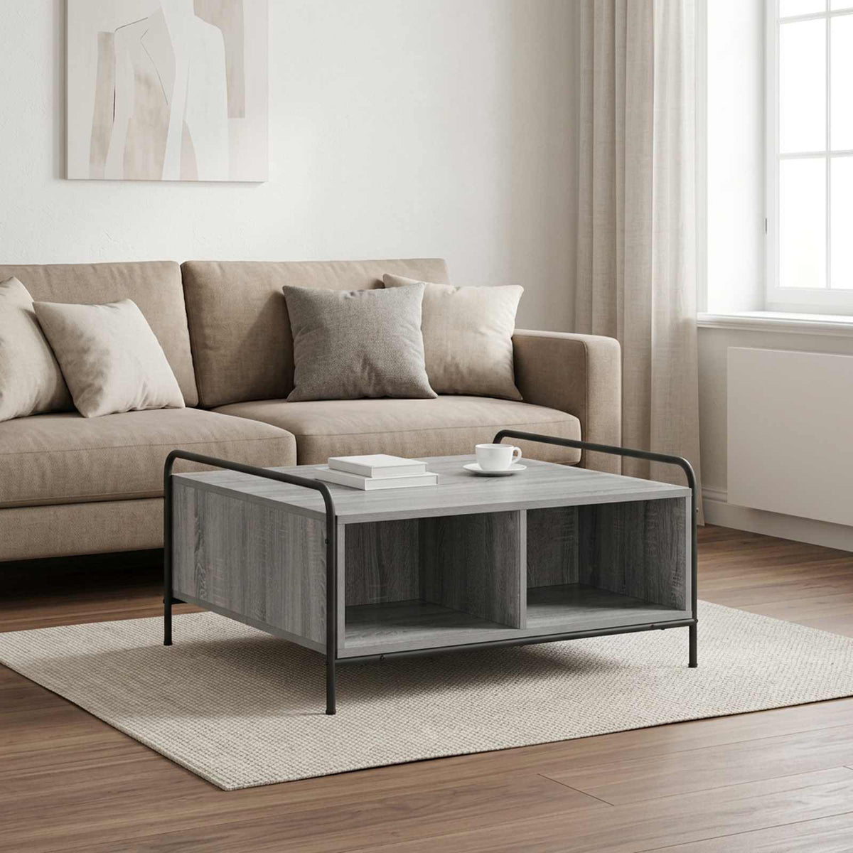 Salontafel Grijs Sonoma 50 x 49 x 41 cm Bewerkt hout