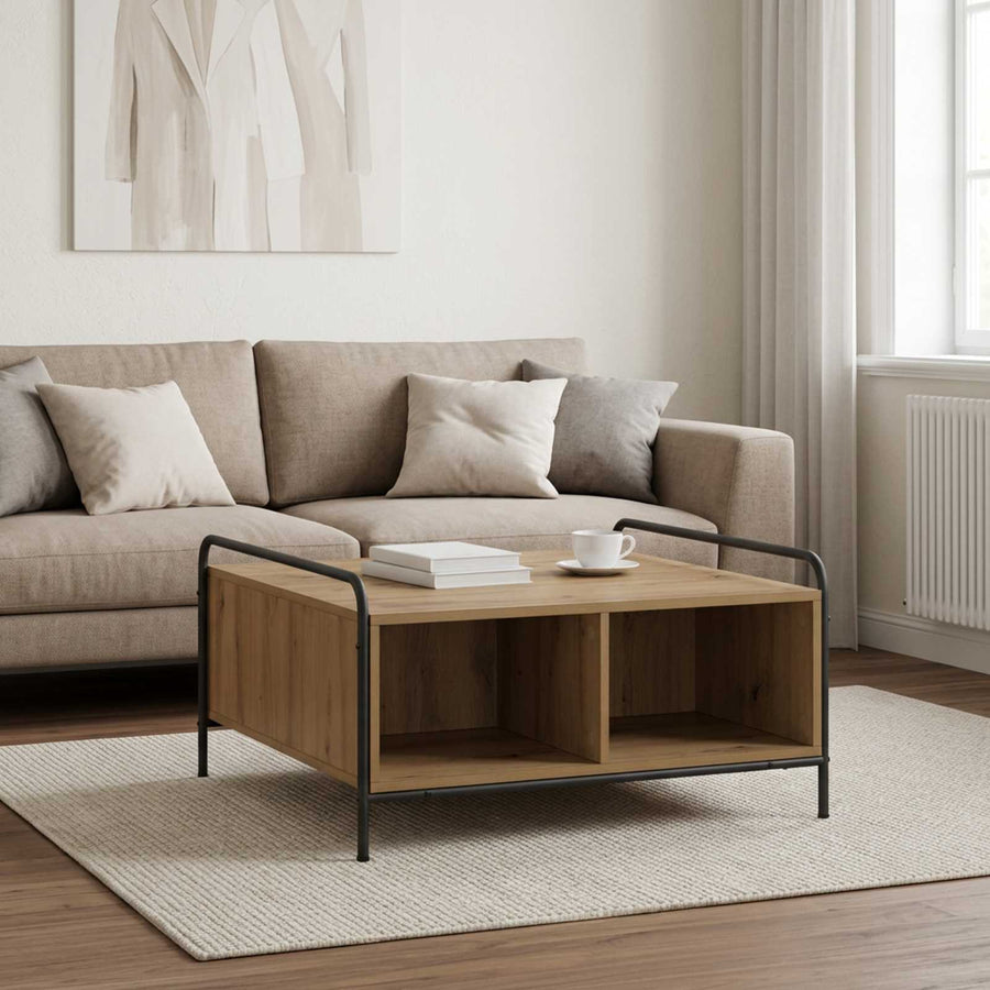 Salontafel Artisanaal eiken 50 x 49 x 41 cm Bewerkt hout