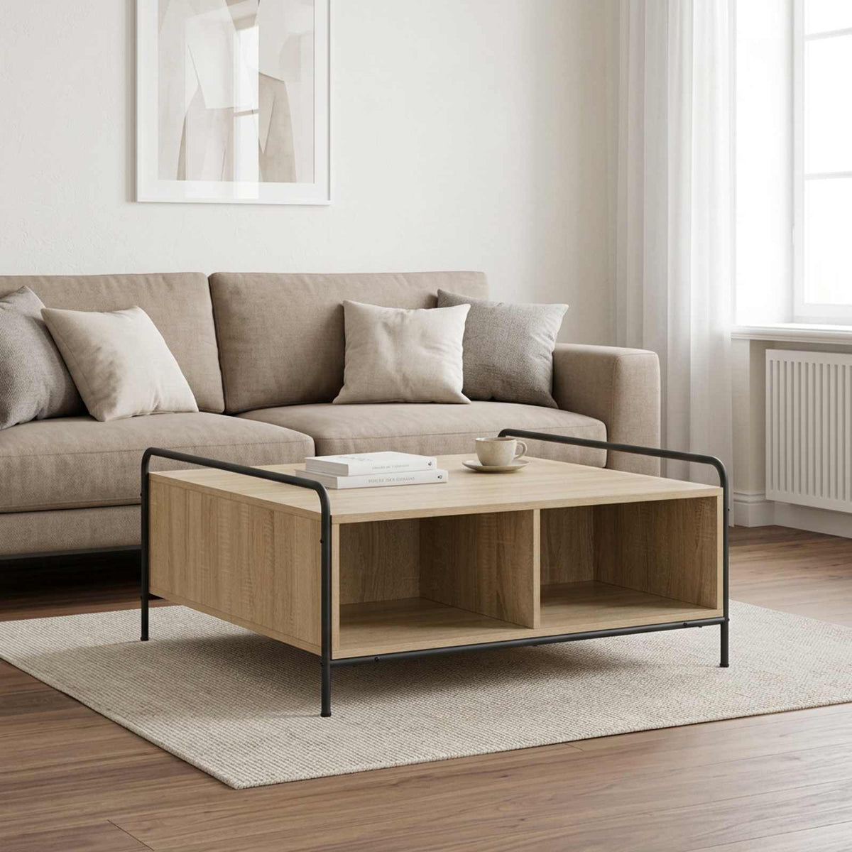 Salontafel Sonoma Eiken 90 x 90 x 41 cm Bewerkt hout