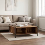 Salontafel 90x90x41 cm oud hout bewerkt hout