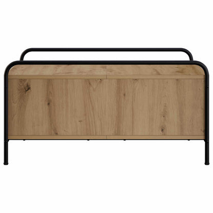 Salontafel Artisanaal eiken 90 x 90 x 41 cm Bewerkt hout